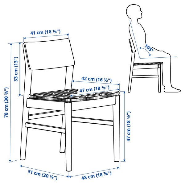 Illustration with measurements for the product: STOCKHOLM 2025.