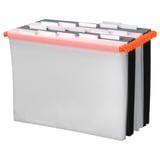 SUMMERA a4 file organizer, orange tabs, sleek design, durable pet plastic, keeps documents neat and visible.