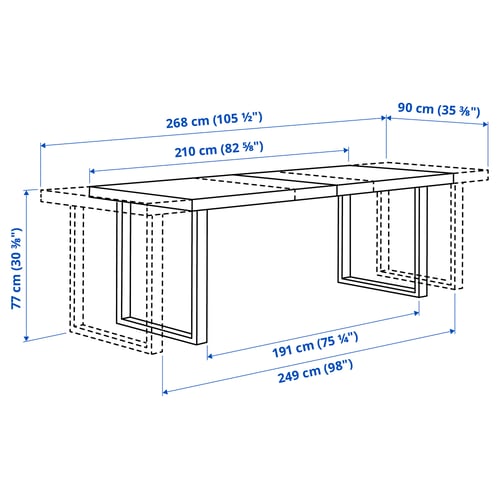 Illustration with measurements for the product: TARSELE.