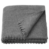 Gray TJÄRBLOMSTER bedspread, soft fleece, folded, textured edge.