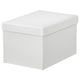 White TJENA storage box. Rectangular shape, plain design, made from recycled paperboard.