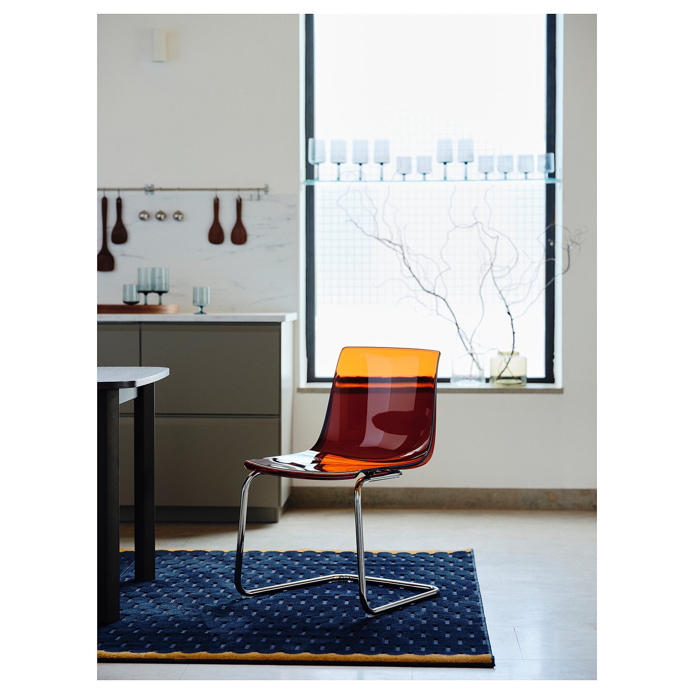 TOBIAS chair, brown-red/chrome-plated - IKEA Belgium