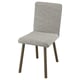 TONSTAD chair, grey with wooden legs, upholstered, backrest and seat.