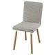 A TONSTAD chair with a gray and white patterned fabric cover, solid wood legs, and a sleek, modern design.