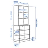 Illustration with measurements for the product: TONSTAD.