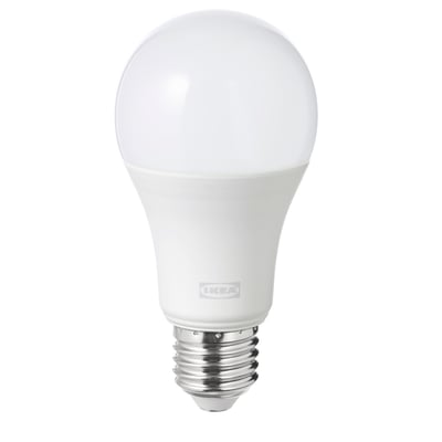 TRÅDFRI smart light bulb, white, spherical, made of polycarbonate plastic by ikea.