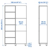 Illustration with measurements for the product: TROTTEN/LÅNGFJÄLL.