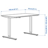 Illustration with measurements for the product: TROTTEN/LÅNGFJÄLL.