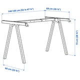 Illustration with measurements for the product: TROTTEN.