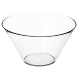 Clear glass bowl, clear, round, simple design, transparent.