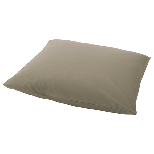 A brown ULLVIDE pillowcase. Its rectangular with a smooth, crisp texture. Made from a soft cotton and lyocell blend.