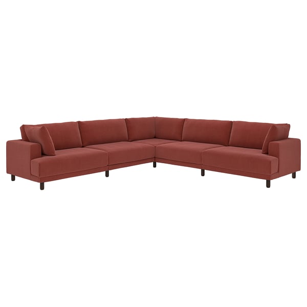 UPPÅKRA Modular corner sofa, 6 seat, Samsala brown-red