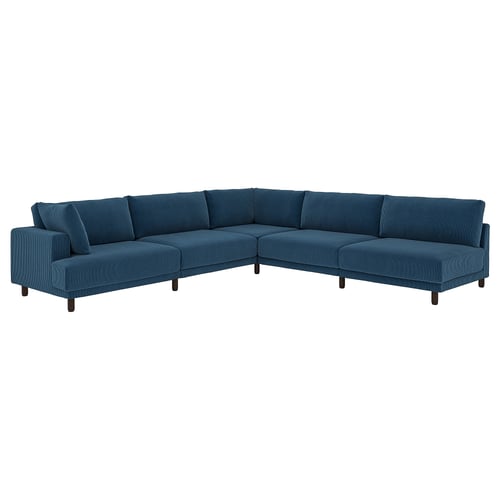 UPPÅKRA Modular corner sofa, 6 seat, with open end, right/Samsala dark blue