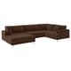 UPPÅKRA U-shaped sofa, 4,5-seat, with chaise longue, left/Samsala dark brown