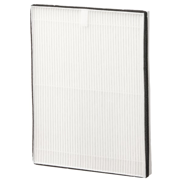 A white rectangular UPPÅTVIND filter, designed to remove particles like dust and pollen. It has a smooth surface with a textured edge.