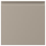 UPPLÖV modern beige kitchen cabinets feature sleek, chamfered edges and integrated handles for a minimalist look.