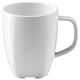 Option: White VÄRDERA square mug, porcelain, rounded edges.