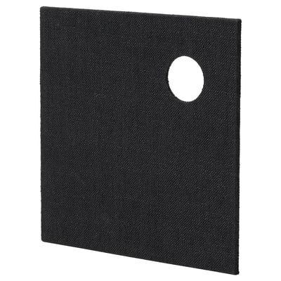 Black rectangular VAPPEBY speaker cover, fabric, recycled polyester.