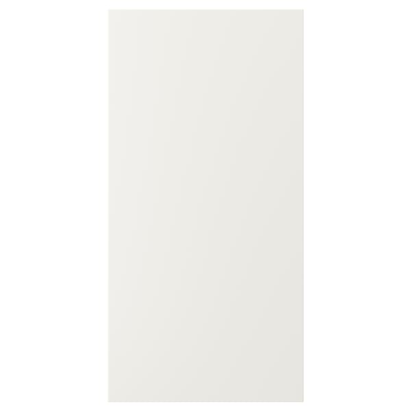 VEDDINGE white kitchen cabinet; rectangular, smooth, modern.
