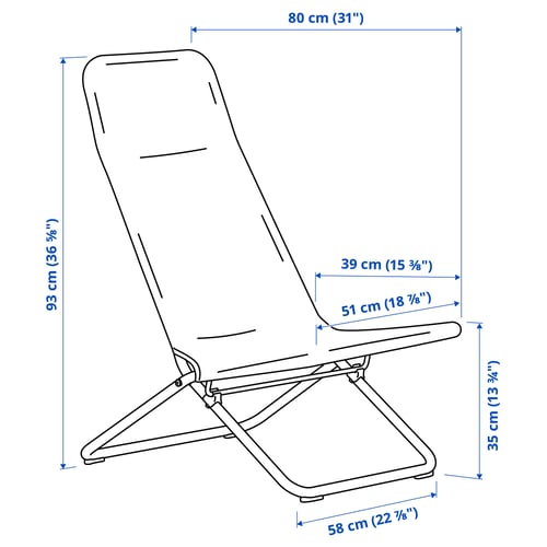 VIGGSÖ Lounge chair, outdoor, foldable dark grey