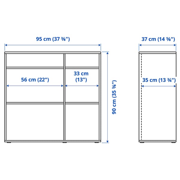 Illustration with measurements for the product: VIHALS.