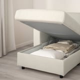 A light VIMLE sofa with storage and removable headrest.