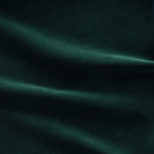 Luxurious green velvet with soft, dense pile; elegant, subtle shine.