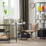 VITTSJÖ / KRYLBO Desk and chair, black-brown/dark beige