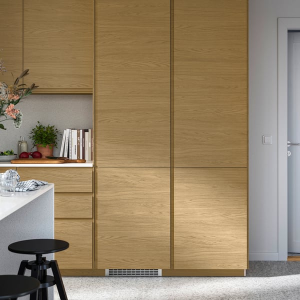 VOXTORP Door, oak effect vertical handle, 60x140 cm