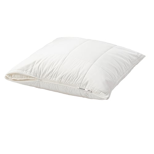 Protège-oreiller ÄNGSKORN, blanc, rembourré, design matelassé, fermeture éclair.