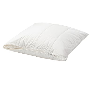 Protège-oreiller ÄNGSKORN, blanc, rembourré, design matelassé, fermeture éclair.