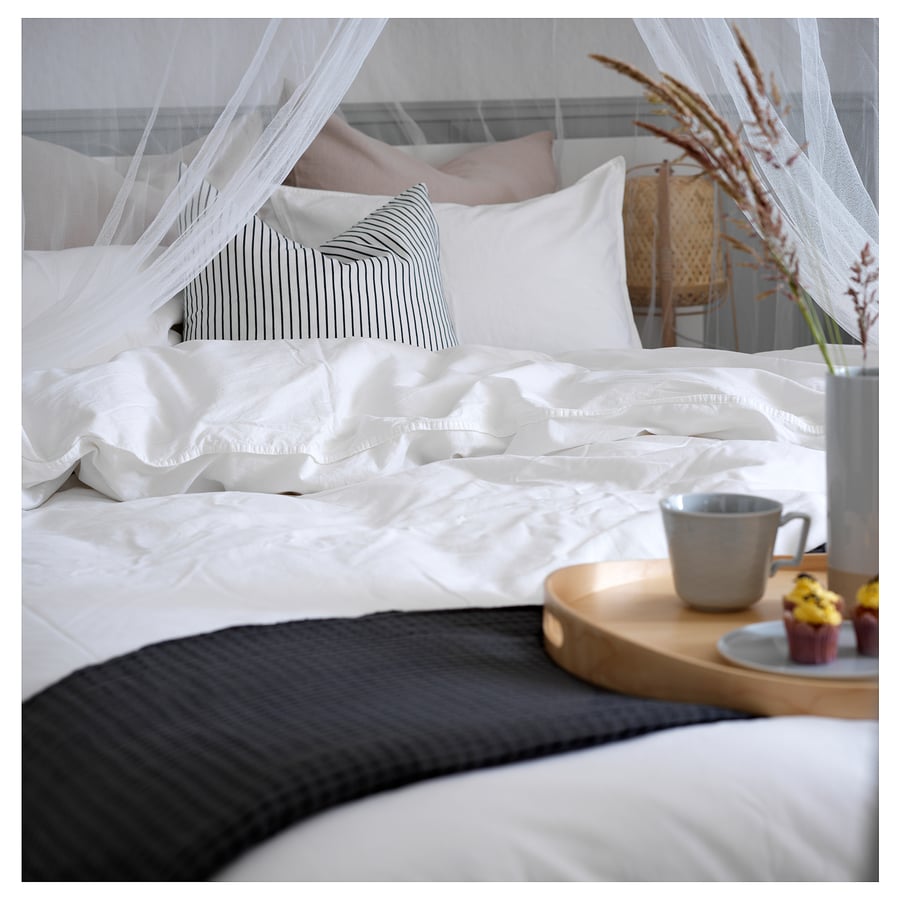 ÄNGSLILJA Housse de couette et 2 taies, blanc, 240x220/50x60 cm - IKEA