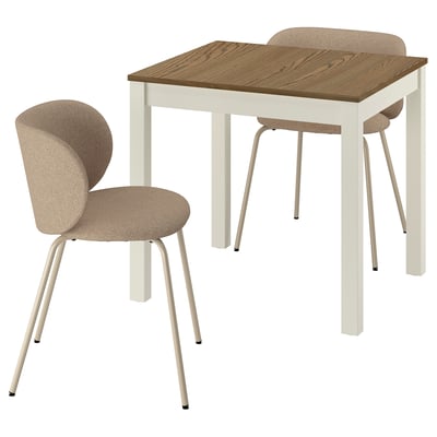 ÅLHULT / KRYLBO Table et 2 chaises, beige/brun/Tonerud beige foncé, 80x74 cm