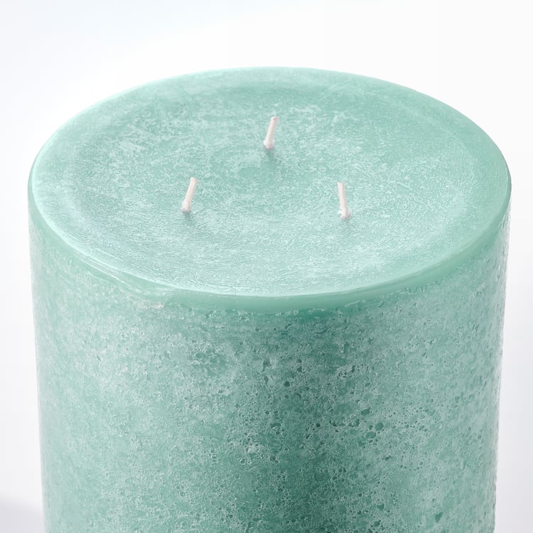 Bougie Qui Ne Coule Pas Ikea ANBRINGA Bougie bloc non parfumée, 3 mèches, vert - IKEA