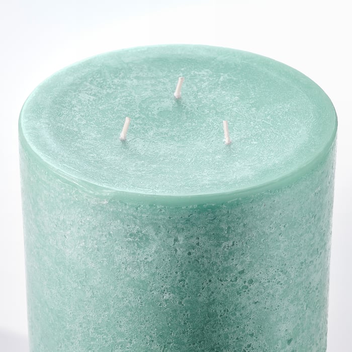 Bougie Qui Ne Coule Pas Ikea ANBRINGA Bougie bloc non parfumée, 3 mèches, vert - IKEA