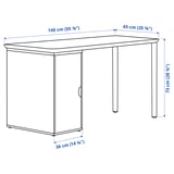 ANFALLARE / ALEX Bureau, bambou/blanc, 140x65 cm