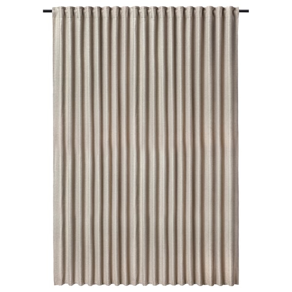 ANNAKAJSA Rideau assombrissant, 1 pièce, beige/ruflette, 300x280 cm