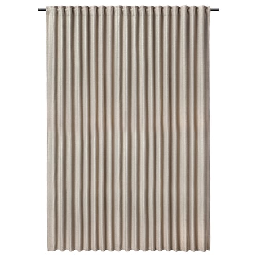 ANNAKAJSA Rideau assombrissant, 1 pièce, beige/ruflette, 300x280 cm