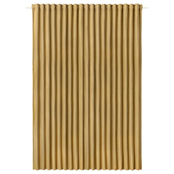ANNAKAJSA Rideau assombrissant, 1 pièce, brun jaune/ruflette, 300x280 cm