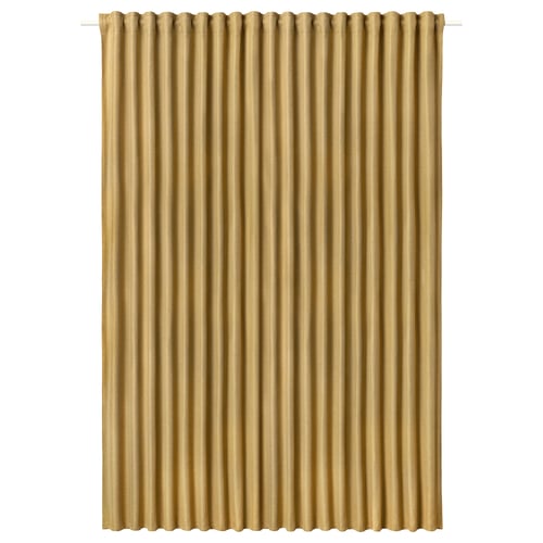 ANNAKAJSA Rideau assombrissant, 1 pièce, brun jaune/ruflette, 300x280 cm