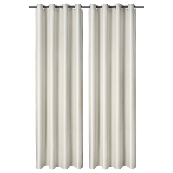 ANNAKAJSA Rideaux assombrissants, 2 pièces, blanc/avec oeillets, 145x300 cm