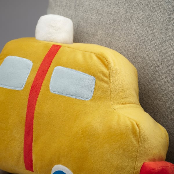 BARNDRÖM Coussin, jaune/forme de taxi, 51x30 cm