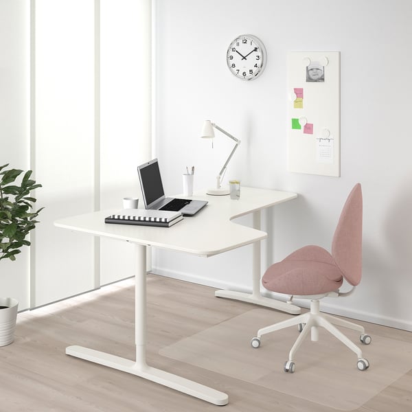 Bekant Bureau D Angle Gch Blanc 160x110 Cm Ikea