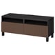 Meuble TV BESTÅ noir avec tiroirs horizontaux en bois, design élégant, rectangulaire et minimaliste.