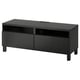 Meuble tv BESTÅ noir, rectangulaire avec 2 tiroirs, design épuré. Meubles modernes pour le salon ou la chambre à coucher.
