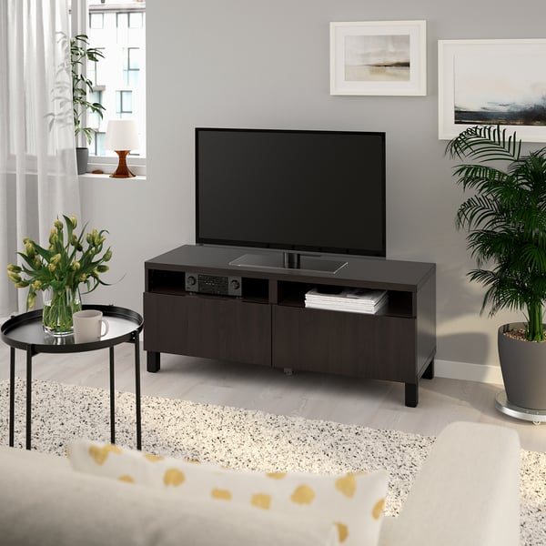 Besta Banc Tv Avec Tiroirs Brun Noir Lappviken Stubbarp Brun Noir Ikea