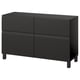 Buffet BESTÅ noir avec quatre tiroirs et design minimaliste.