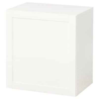 Meuble de rangement BESTÅ blanc, élégant et carré, design minimaliste.