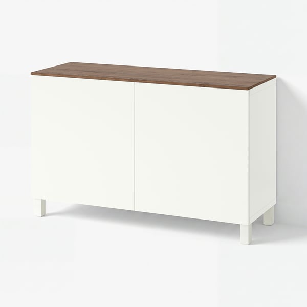 BESTÅ Combinaison rangement portes, blanc/Lappviken/Stubbarp blanc, 120x42x75 cm