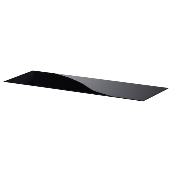 Étagère en verre Ikea BESTÅ, noir, rectangulaire, design épuré.
